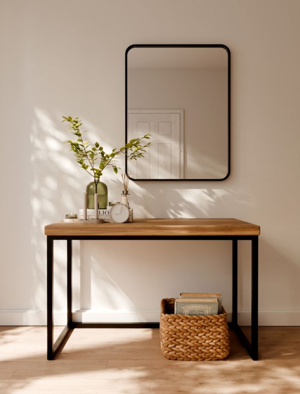 Lustro prostokątne BD art 60x80 cm w czarnej ramie łazienkowe 1 szt.