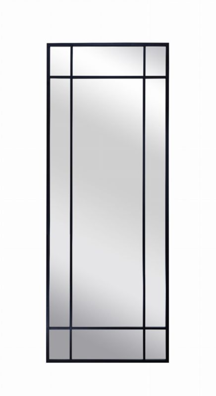 Lustro prostokątne BD art w ramie ze szprosami 60x160  cm do salonu czarne  industrialne  1 szt.