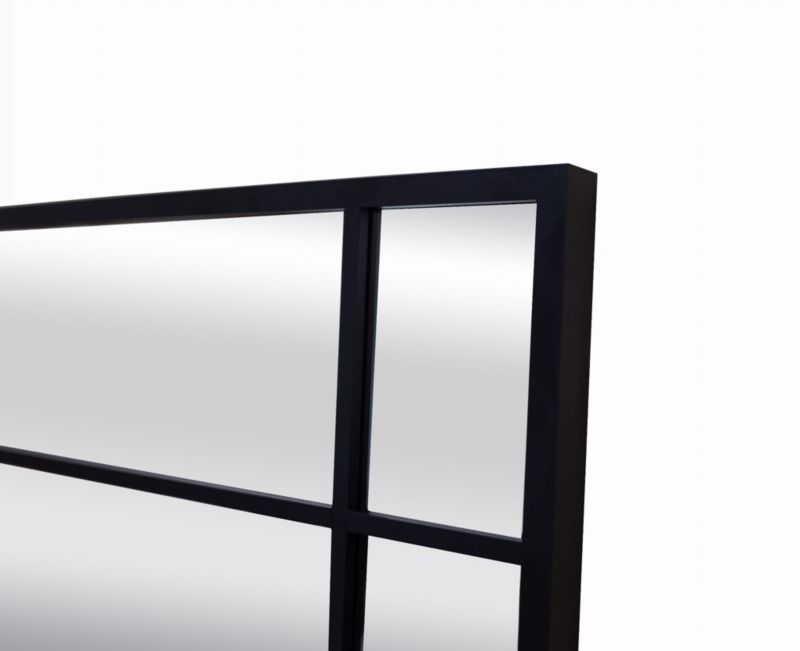 Lustro prostokątne BD art w ramie ze szprosami 60x160  cm do salonu czarne  industrialne  1 szt.