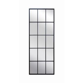 Lustro prostokątne BD art w ramie ze szprosami 60x160  cm do salonu garderoby korytarza czarne  industrialne  1 szt.