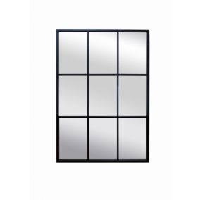 Lustro prostokątne BD art w ramie ze szprosami 70x100  cm do salonu, pokoju, garderoby czarne  industrialne  1 szt.