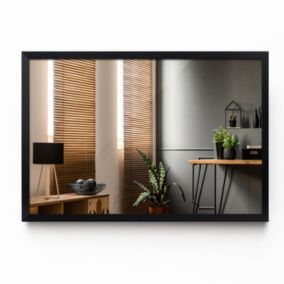 Lustro prostokątne Tulup 60 x 40 glamour ścienne w czarnej ramie MDF 1 szt.
