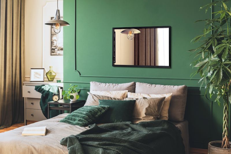 Lustro prostokątne Tulup 60 x 40 glamour ścienne w czarnej ramie MDF 1 szt.