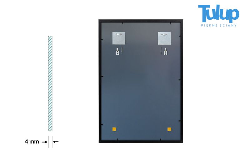 Lustro prostokątne Tulup 70 x 50 nowoczesne w czarnej ramie MDF 1 szt.