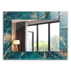 Lustro Prostokątne Tulup Zielony Marmur 80x60 cm Eleganckie 1 szt.