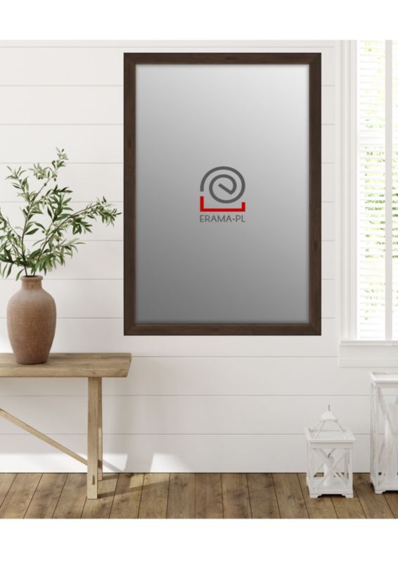 Lustro prostokątne z serii HIT Erama 40 x 60 cm w ramie brązowej 1szt.