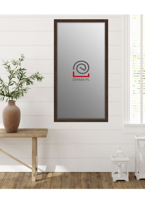Lustro prostokątne z serii HIT Erama 40 x 80 cm w ramie brązowej 1szt.