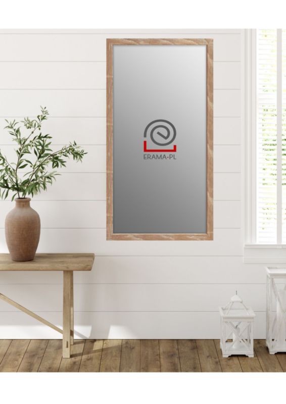 Lustro prostokątne z serii HIT Erama 40 x 80 cm w ramie sonoma jasna 1szt.
