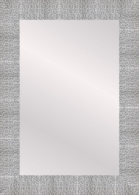 Lustro prostokątne Chaba 50 x 70 cm w ramie srebrne