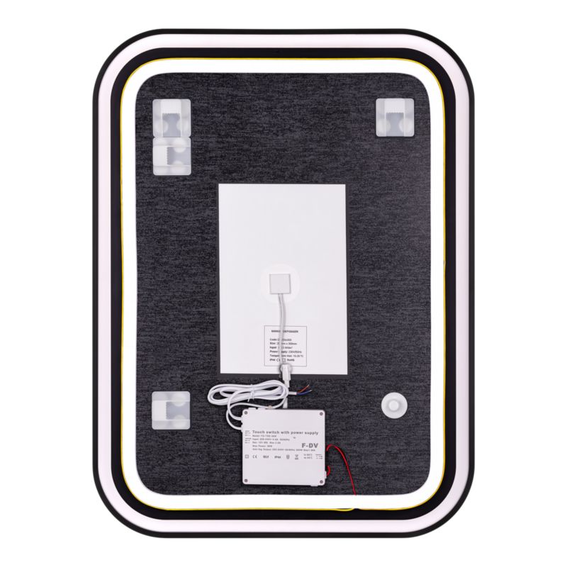 Lustro prostokątne LED GoodHome Carder 80 x 60 cm czarne