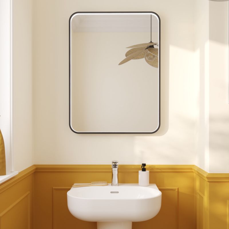 Lustro prostokątne LED GoodHome Tisa Premium 60 x 80 cm czarne
