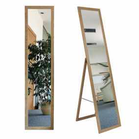 Lustro stojące BD art do garderoby skandynawskie 155x35,8 cm dębowy 1szt.