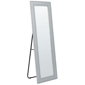 Lustro stojące Locronan 150 cm Ekoskóra Jasnoszary 1 szt.