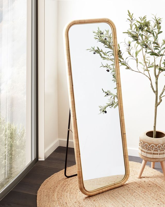 Lustro stojące Malange 150 cm Rattan Naturalny 1 szt.