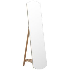 Lustro stojące z półką Cherbourg 150 cm Drewno Jasne drewno 1 szt.