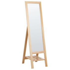 Lustro stojące z półką Luisant 145 cm Drewno Jasne drewno 1 szt.