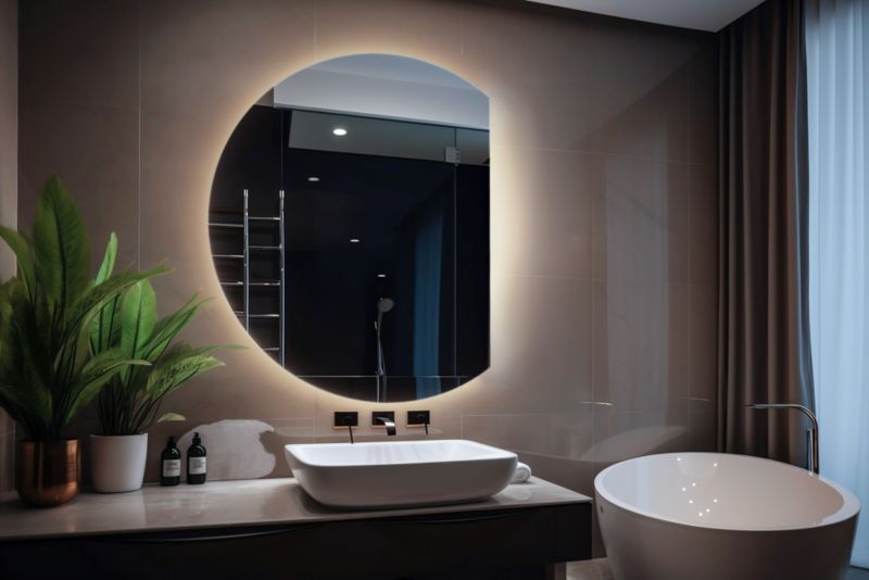Lustro Tulup Okrągłe Ścięte LED 84x100 cm Neutralne Do Salonu 1 szt.