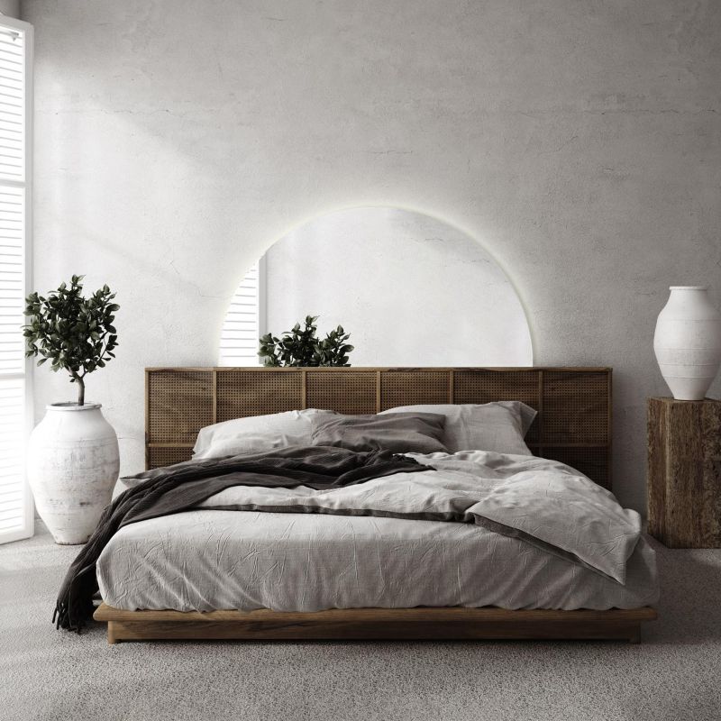 Lustro Tulup Półokrągłe 25x50 cm Ciepły LED Minimalistyczne 1 szt.