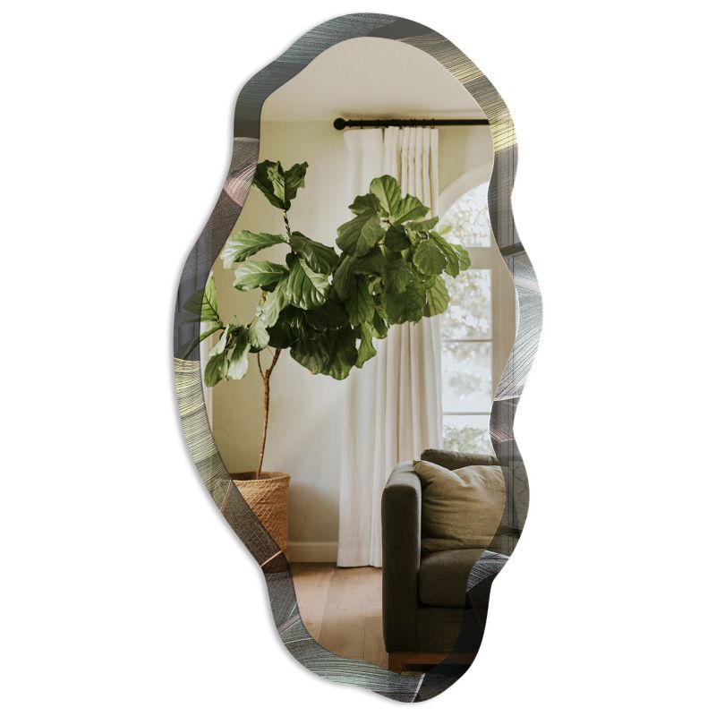 Lustro W Szklanej Ramie Tulup 52x97 cm Tropikalne liście 3 - w Ramie Szkło Hartowane Lustro z Nadrukiem 1 szt.