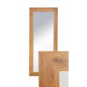 Lustro wiszące BD art w ozdobnej ramie 120x50 cm kolor dąb do salonu pokoju sypialni 1 szt.