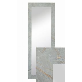 Lustro wiszące BD art w ozdobnej ramie 150x50 cm kolor beton szary złoty do salonu pokoju sypialni 1 szt.