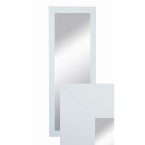 Lustro wiszące BD art w ozdobnej ramie 150x50 cm kolor biały do salonu pokoju sypialni 1 szt.