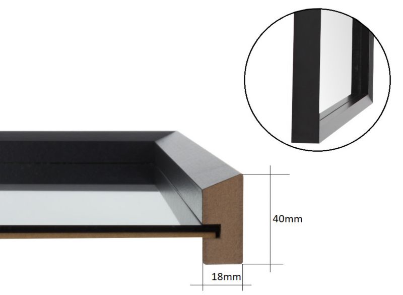 Lustro wiszące Profilmat 160x60 w ramie białej kasetonowej z efektem głębi 1szt.