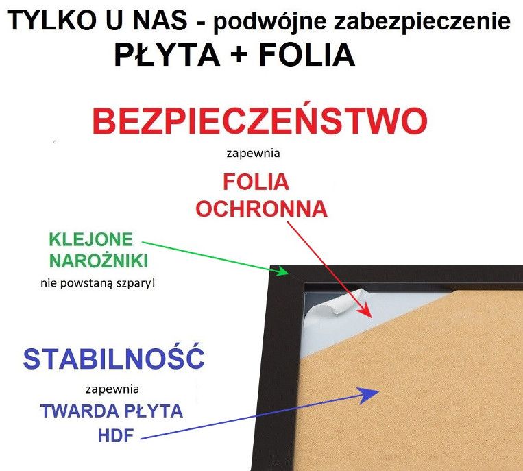 Lustro wiszące Profilmat 165x65 rama wąska 2,6cm kolor czarny 1szt.