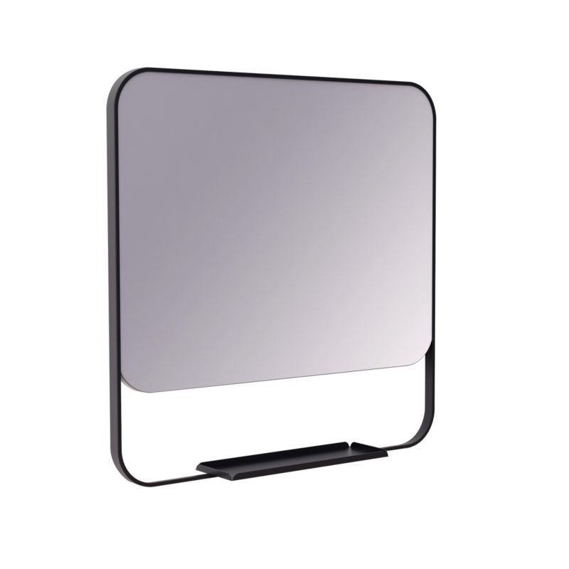 Lustro z półką GoodHome Maza 60,5 x 47,5 cm czarne