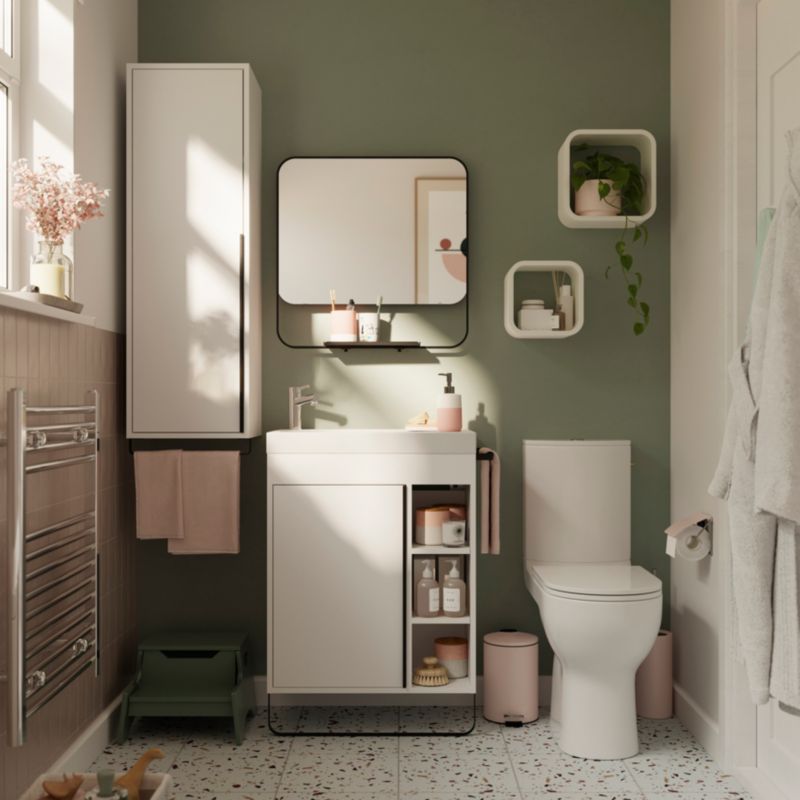 Lustro z półką GoodHome Maza 60,5 x 47,5 cm czarne