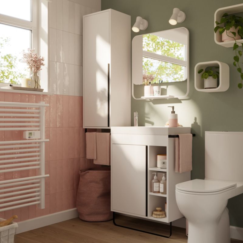 Lustro z półką GoodHome Maza 60,5 x 47,5 cm czarne