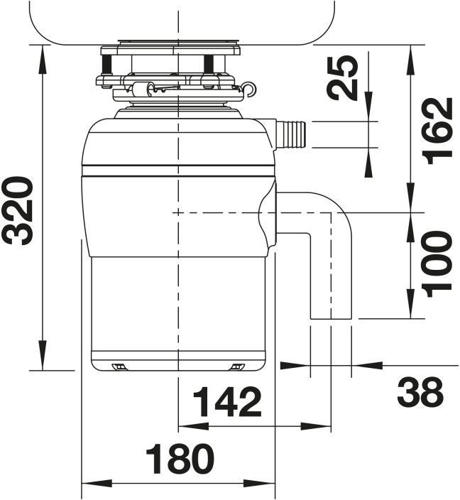 Młynek do odpadów Blanco FWD Lite, czarny, 0.5 HP, indykcyjny AC, 1 szt.