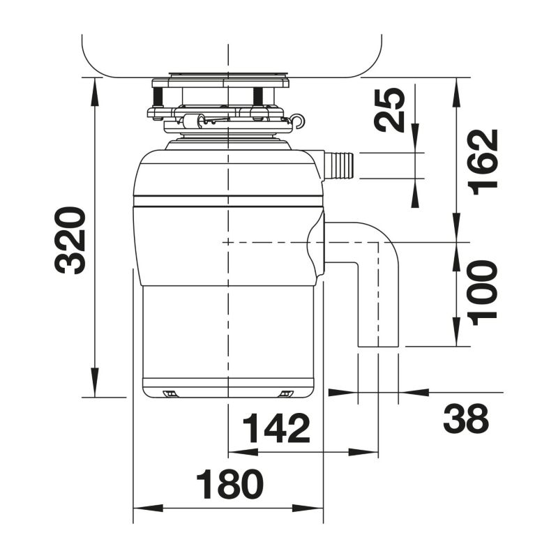 Młynek do odpadów Blanco FWD Lite, czarny, 0.5 HP, indykcyjny AC, 1 szt.