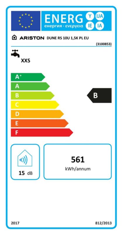 Mały bojler elektryczny Ariston Dune RS 10U Podgrzewacz Wody Podumywalkowy 1.5 kW 1 szt.