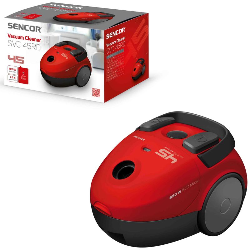 Mały Odkurzacz Workowy Sencor SVC 45RD 850W 1szt