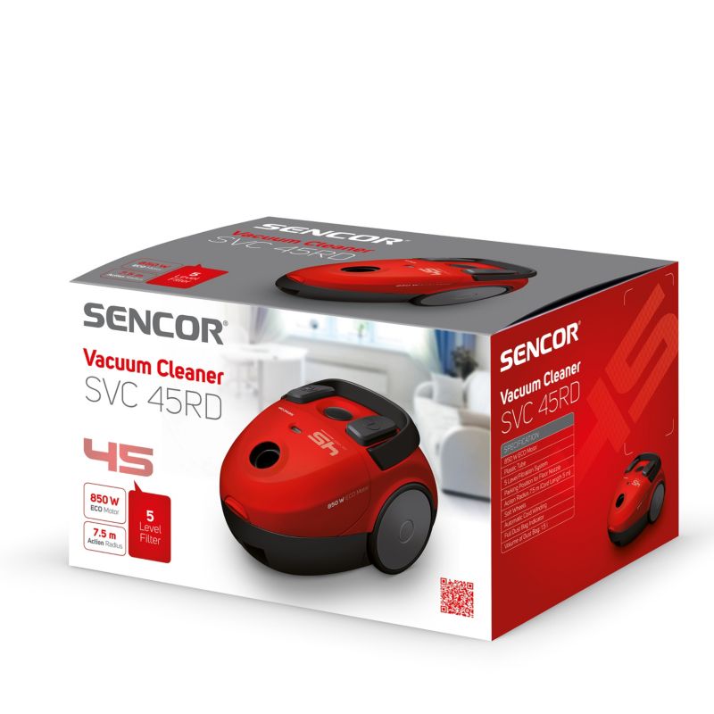 Mały Odkurzacz Workowy Sencor SVC 45RD 850W 1szt