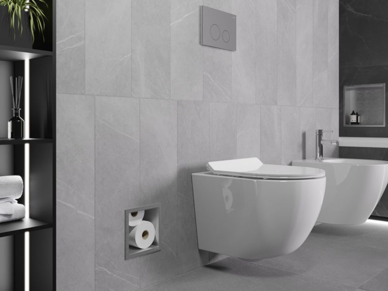 Magazynek na papier toaletowy ścienny Mexen X-Wall-B inox 19,5x72 cm 1 szt.