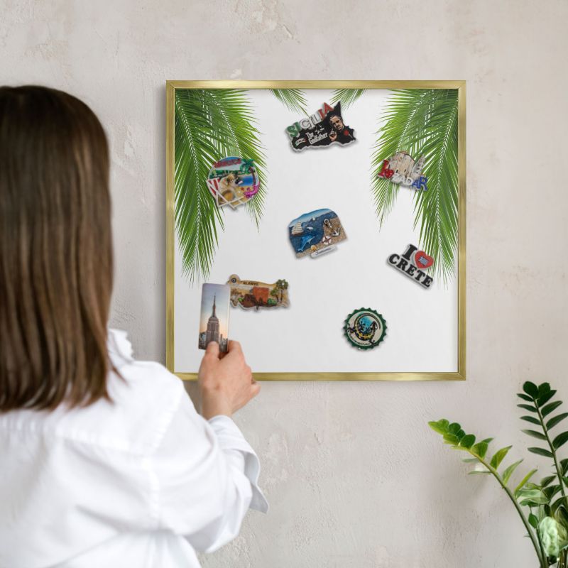 Magnetyczna tablica ozdobna Wallfluent 50x50 Egzotyczna natura w złotej ramie 1szt