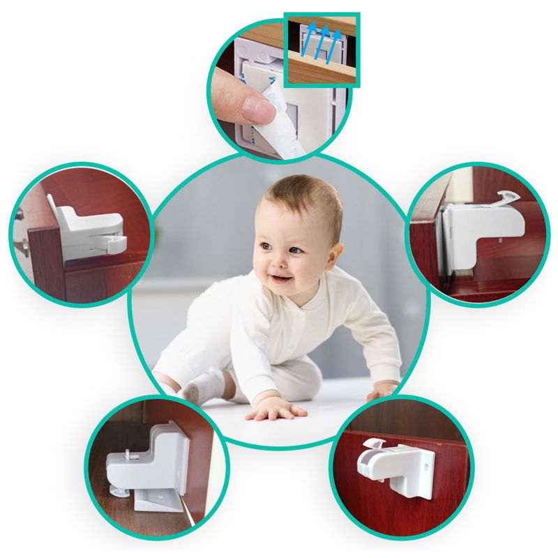 Magnetyczne zabezpieczenie do szafek Ricokids szuflad blokada mebli 8 szt.
