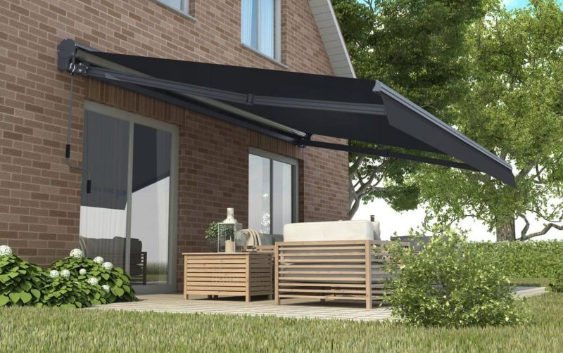 Markiza Balkonowa Gutroof Przyścienna 400x300cm Premium Tarasowa Czarna Regulowana 1 szt