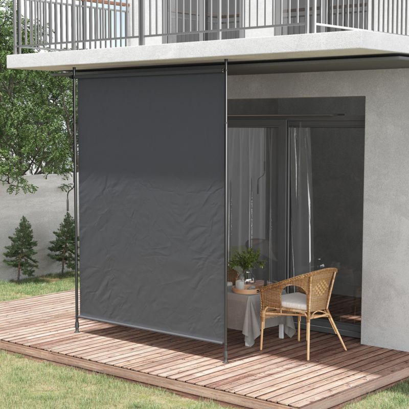 Markiza boczna Artdesign montaż bez wiercienia rozporowa balkon taras pionowa  2 x 2,15-3,05 wysokość  szara 1 szt.