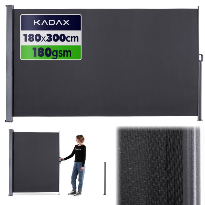 Markiza KADAX boczna tarasowa 180x300 cm szara poliesterowa 1 szt.