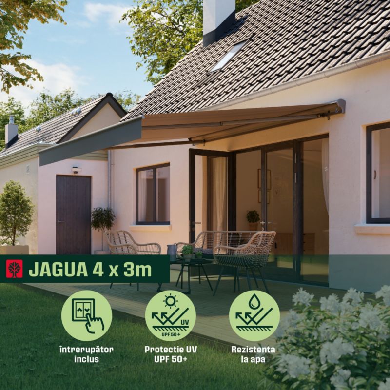Markiza Klikstrom 4 x 3 m automatyczna z półkasetą szara