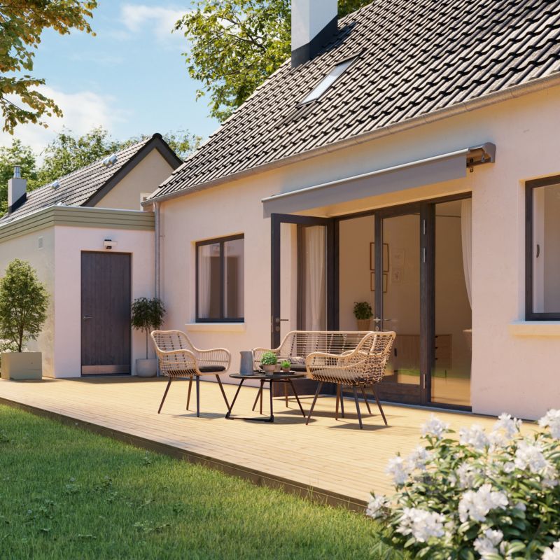 Markiza Klikstrom 4 x 3 m automatyczna z półkasetą szara