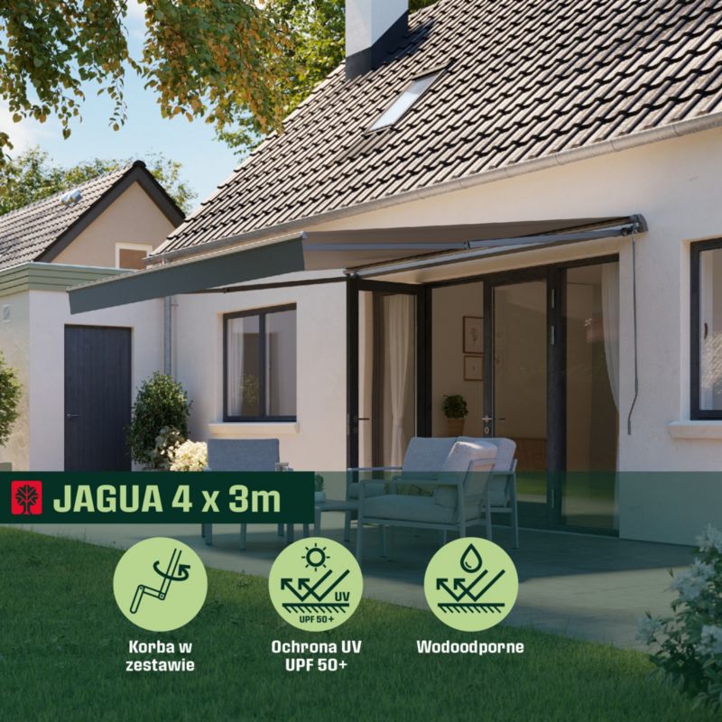 Markiza Klikstrom 4 x 3 m ręczna bez kasety szara
