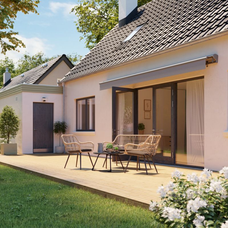 Markiza Klikstrom 5 x 3 m automatyczna z półkasetą szara