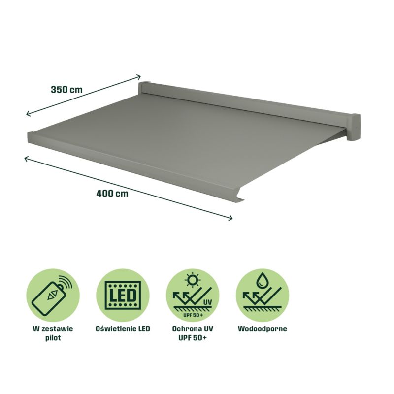 Markýza Klikstrom Araza 4 x 3,5 m s full LED kazetou.