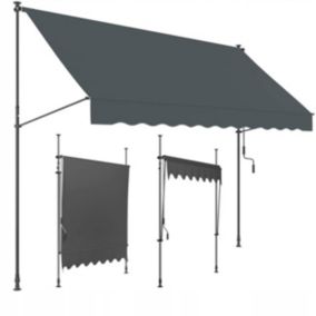 Markiza Rozporowa Focus Garden Balkonowa Easy Tarasowa Regulowana 250x130 Cm Szary 1 szt