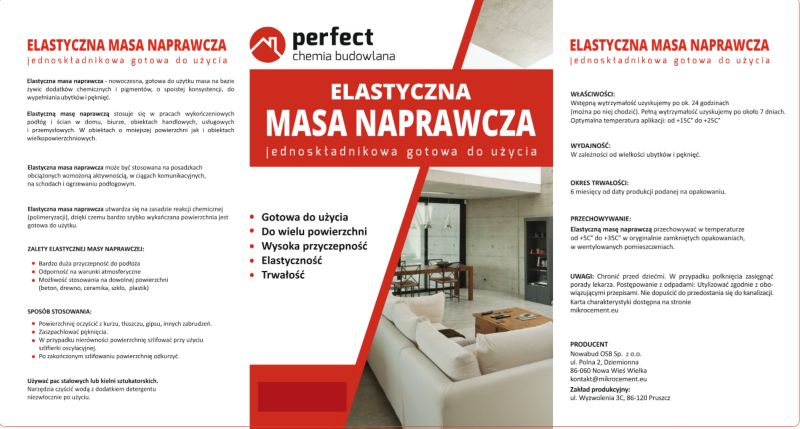 Masa naprawcza Perfect do betonu Gotowa Elastyczna 3 kg.