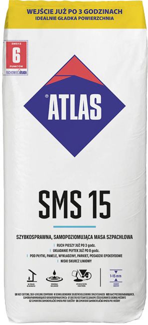 Masa szpachlowa Atlas SMS 15 samopoziomująca szybkosprawna 25 kg